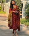 AV Viscose Printed Anarkali Kurti With Bottom Dupatta Online Wholesale